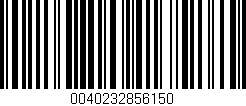 Código de barras (EAN, GTIN, SKU, ISBN): '0040232856150'