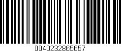 Código de barras (EAN, GTIN, SKU, ISBN): '0040232865657'