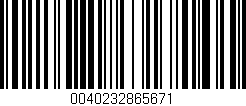 Código de barras (EAN, GTIN, SKU, ISBN): '0040232865671'