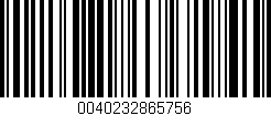Código de barras (EAN, GTIN, SKU, ISBN): '0040232865756'