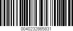 Código de barras (EAN, GTIN, SKU, ISBN): '0040232865831'