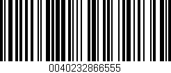 Código de barras (EAN, GTIN, SKU, ISBN): '0040232866555'