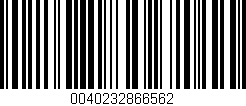 Código de barras (EAN, GTIN, SKU, ISBN): '0040232866562'