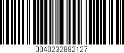 Código de barras (EAN, GTIN, SKU, ISBN): '0040232892127'