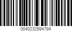 Código de barras (EAN, GTIN, SKU, ISBN): '0040232894794'