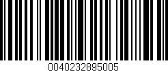 Código de barras (EAN, GTIN, SKU, ISBN): '0040232895005'
