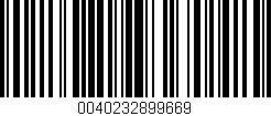Código de barras (EAN, GTIN, SKU, ISBN): '0040232899669'