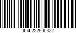 Código de barras (EAN, GTIN, SKU, ISBN): '0040232900822'