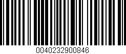 Código de barras (EAN, GTIN, SKU, ISBN): '0040232900846'