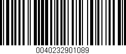 Código de barras (EAN, GTIN, SKU, ISBN): '0040232901089'