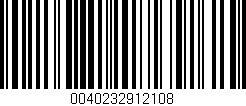 Código de barras (EAN, GTIN, SKU, ISBN): '0040232912108'