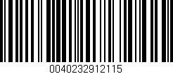 Código de barras (EAN, GTIN, SKU, ISBN): '0040232912115'
