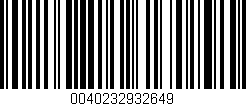 Código de barras (EAN, GTIN, SKU, ISBN): '0040232932649'