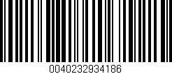 Código de barras (EAN, GTIN, SKU, ISBN): '0040232934186'