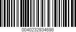 Código de barras (EAN, GTIN, SKU, ISBN): '0040232934698'