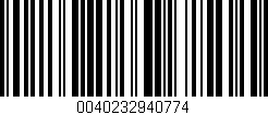 Código de barras (EAN, GTIN, SKU, ISBN): '0040232940774'