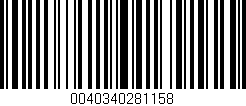 Código de barras (EAN, GTIN, SKU, ISBN): '0040340281158'