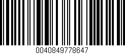 Código de barras (EAN, GTIN, SKU, ISBN): '0040849778647'