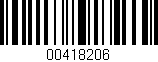 Código de barras (EAN, GTIN, SKU, ISBN): '00418206'