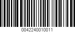 Código de barras (EAN, GTIN, SKU, ISBN): '0042240010011'