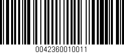 Código de barras (EAN, GTIN, SKU, ISBN): '0042360010011'
