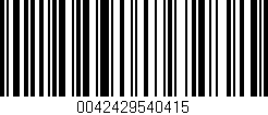 Código de barras (EAN, GTIN, SKU, ISBN): '0042429540415'