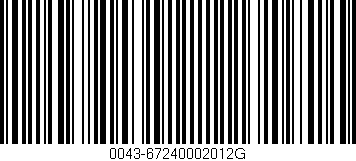 Código de barras (EAN, GTIN, SKU, ISBN): '0043-67240002012G'