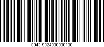 Código de barras (EAN, GTIN, SKU, ISBN): '0043-9824000300138'