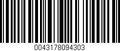 Código de barras (EAN, GTIN, SKU, ISBN): '0043178094303'