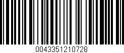 Código de barras (EAN, GTIN, SKU, ISBN): '0043351210728'