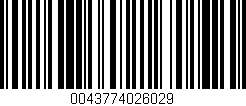 Código de barras (EAN, GTIN, SKU, ISBN): '0043774026029'
