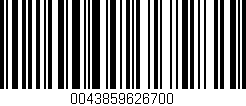 Código de barras (EAN, GTIN, SKU, ISBN): '0043859626700'