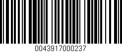 Código de barras (EAN, GTIN, SKU, ISBN): '0043917000237'