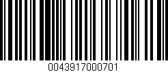 Código de barras (EAN, GTIN, SKU, ISBN): '0043917000701'