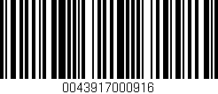 Código de barras (EAN, GTIN, SKU, ISBN): '0043917000916'