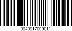 Código de barras (EAN, GTIN, SKU, ISBN): '0043917008011'
