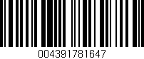 Código de barras (EAN, GTIN, SKU, ISBN): '004391781647'