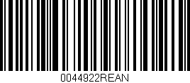Código de barras (EAN, GTIN, SKU, ISBN): '0044922REAN'