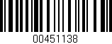 Código de barras (EAN, GTIN, SKU, ISBN): '00451138'