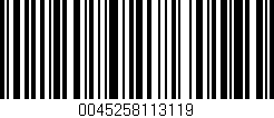 Código de barras (EAN, GTIN, SKU, ISBN): '0045258113119'