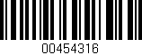 Código de barras (EAN, GTIN, SKU, ISBN): '00454316'