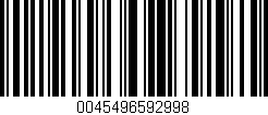 Código de barras (EAN, GTIN, SKU, ISBN): '0045496592998'