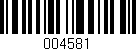 Código de barras (EAN, GTIN, SKU, ISBN): '004581'