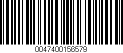 Código de barras (EAN, GTIN, SKU, ISBN): '0047400156579'