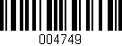 Código de barras (EAN, GTIN, SKU, ISBN): '004749'