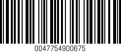 Código de barras (EAN, GTIN, SKU, ISBN): '0047754900675'