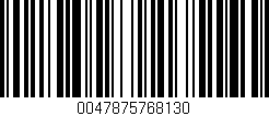 Código de barras (EAN, GTIN, SKU, ISBN): '0047875768130'
