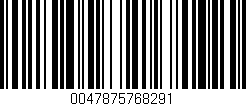 Código de barras (EAN, GTIN, SKU, ISBN): '0047875768291'
