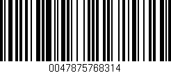 Código de barras (EAN, GTIN, SKU, ISBN): '0047875768314'