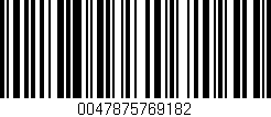 Código de barras (EAN, GTIN, SKU, ISBN): '0047875769182'